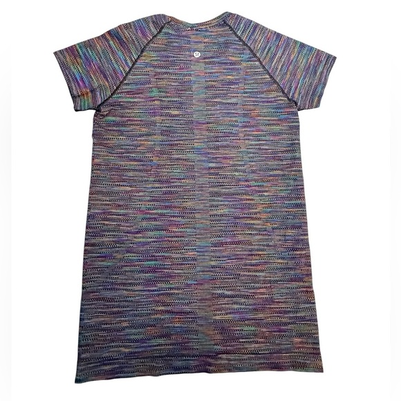 Lululemon Short Sleeve Swiftly Top 2.0 Love Black Rainbow Special RARE 8 - Picture 6 of 6